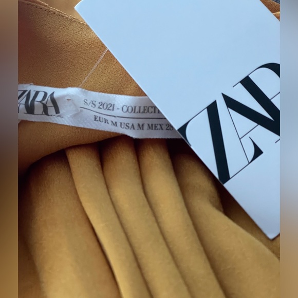 ZARA Limited Edition Mustard Yellow Halter Neck Maxi Dress - Picture 13 of 14